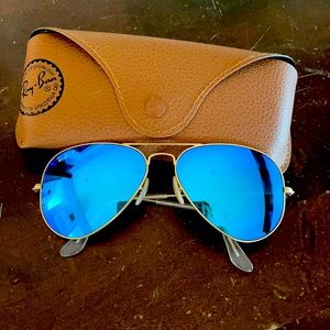 Ray Ban polarized blue reflective aviators